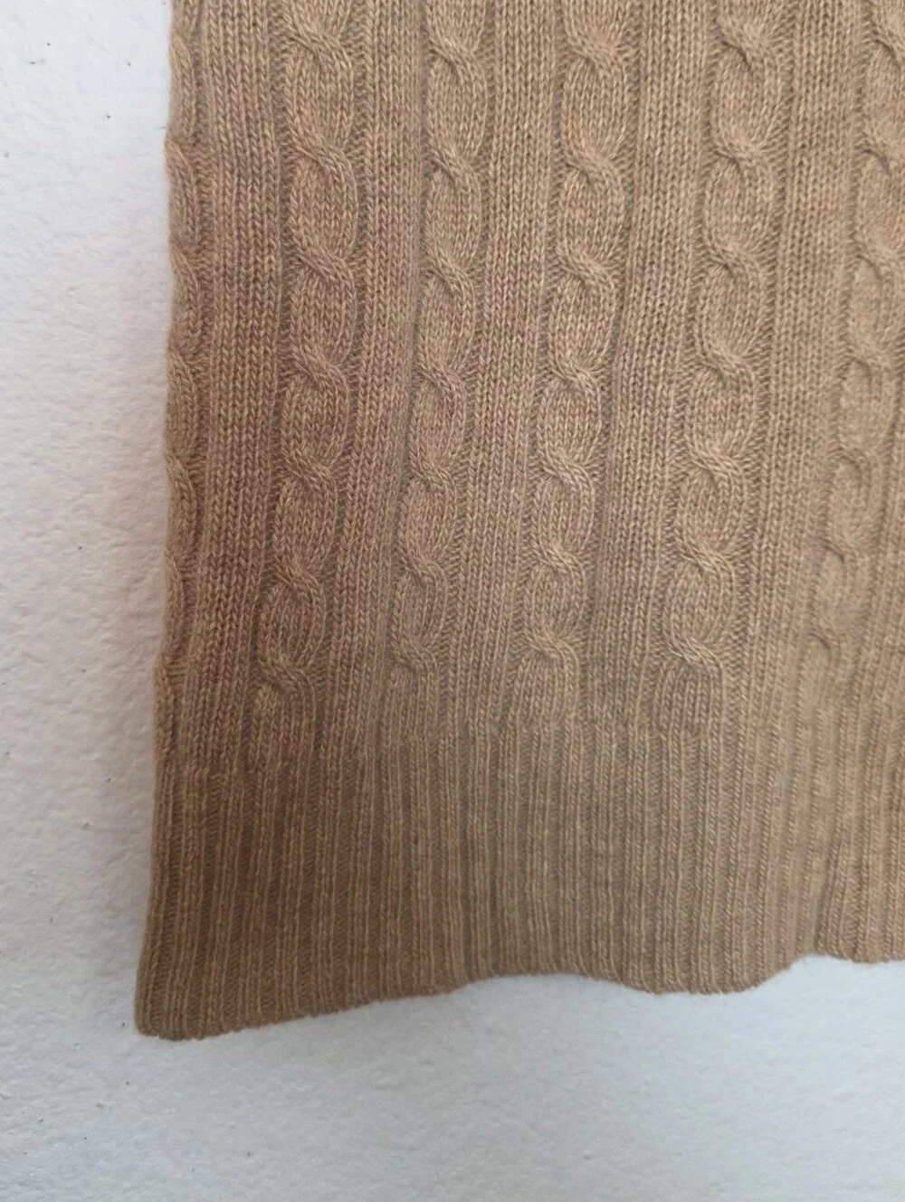 J CREW Wool Angora Cashmere Cable Knit Sweater Vest Tan Vintage Academia Size XS